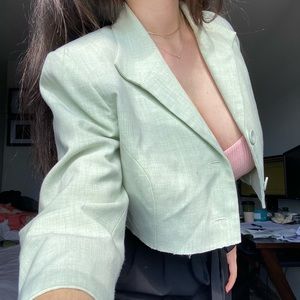 Y2K reworked pastel green blazer